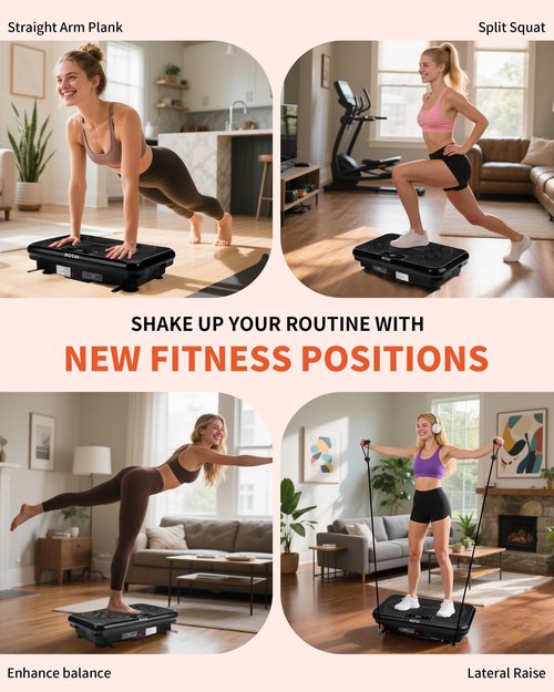 ROTAI Shake Plate Vibration Exercise Machine for Lymphatic Drainage Massager and Weight Loss, 400 lbs Capacity Whole Body Vibrating Plate Workout Fitness Platform for Women and Men (Black)