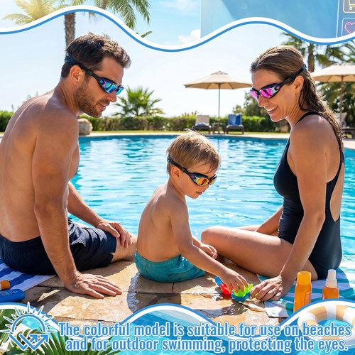 Konohan Swim Goggles - 10 Pack Anti-Fog, No Leak Silicone for Kids & Adults | Includes Ear Plugs & Nose Clips