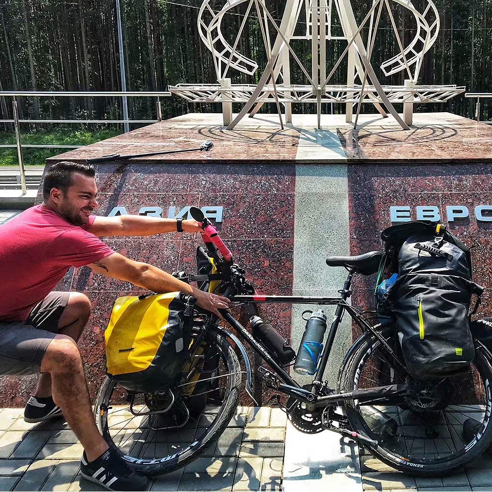 Rhinowalk Bike Pannier Bag 25L Waterproof Laptop Bicycle Rear Rack Bag Storage Saddle Bag Shoulder Bag Backpack