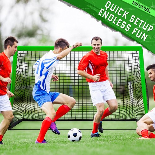 KTRIO Portable 6x4 Ft Soccer Goal - Large Foldable Net with Carry Bag for Kids & Teens Sports