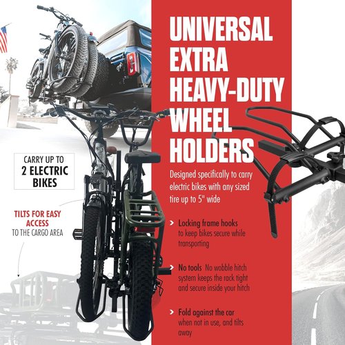Hollywood Racks Sport Rider 2 Hitch Bike Rack - Heavy Duty, Foldable Design for 2 Bikes up to 80 lbs Each