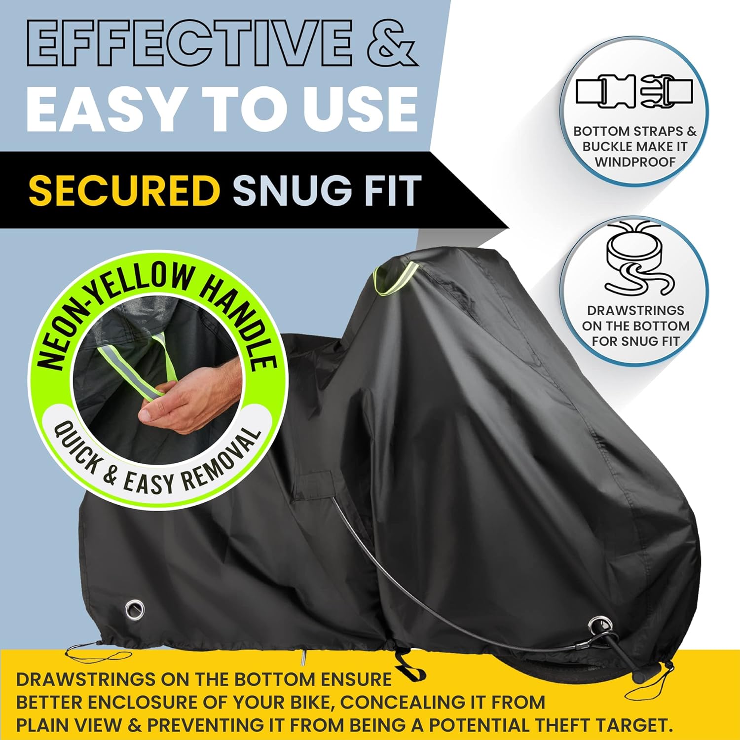 Skiennix Waterproof Bicycle Cover - Heavy Duty Ripstop Fabric for 1 or 2 Bikes | Anti-Theft Lock Holes