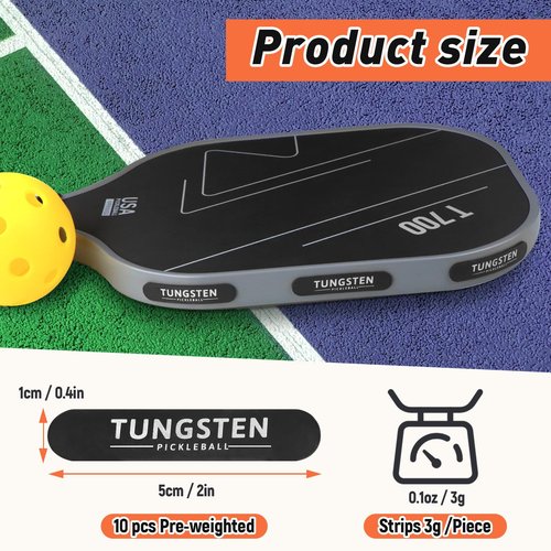 Weighted Tungsten Tape for Pickleball Paddles - Premium Quality Lead Tape Alternative for Pickleball Paddles - Weighted 3g Adhesive Non-Toxic Tungsten Straps, Precise One-Step Installation