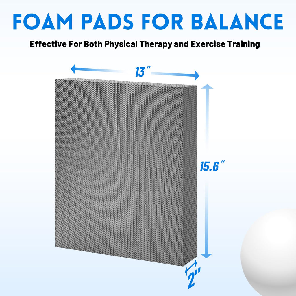 Corsiampoo Balance Pad, Non-Slip Foam Balance Pad, Cushioned Exercise Balance Pads for Physical Therapy, Yoga, Stability Training, Pilates and Fitness,15.6x13 Inches