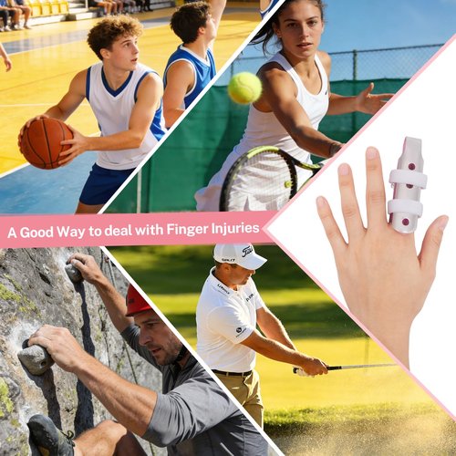 ADLLHO Finger Splint,5PCS Finger Splints for Broken Finger,Pinky Finger Support Brace, Mallet Finger Brace for Broken Fingers Straightening,Pink Pink，S*1,M*2,L*2