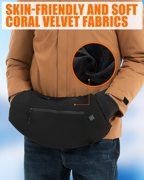 10000mAh Hand Warmer Pouch - Thickened Waterproof Heated Hand Muff, 4 Heating Zone, 3 Temperature Control, for Outdoor Hunting, Camping, Football, Golf