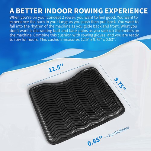 Rowing Machine Seat Cushion Designed for Concept 2 Rower, Hydrow and Waterrower and More - Anti Slip Surface of The Rowers Pad Increases Comfort and Stability