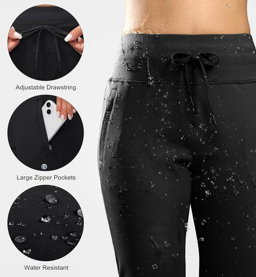 G Gradual Women's Fleece-Lined Joggers - High Waisted, Water Resistant Thermal Sweatpants for Winter | Hiking & Running