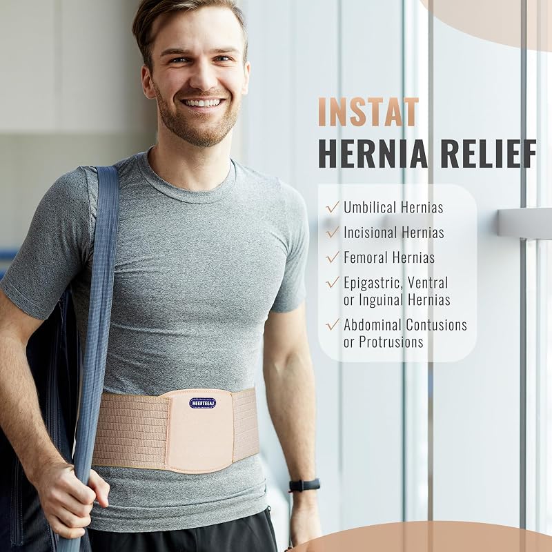 Large Umbilical Hernia Belt for Men & Women – Abdominal Support with 1 Pad