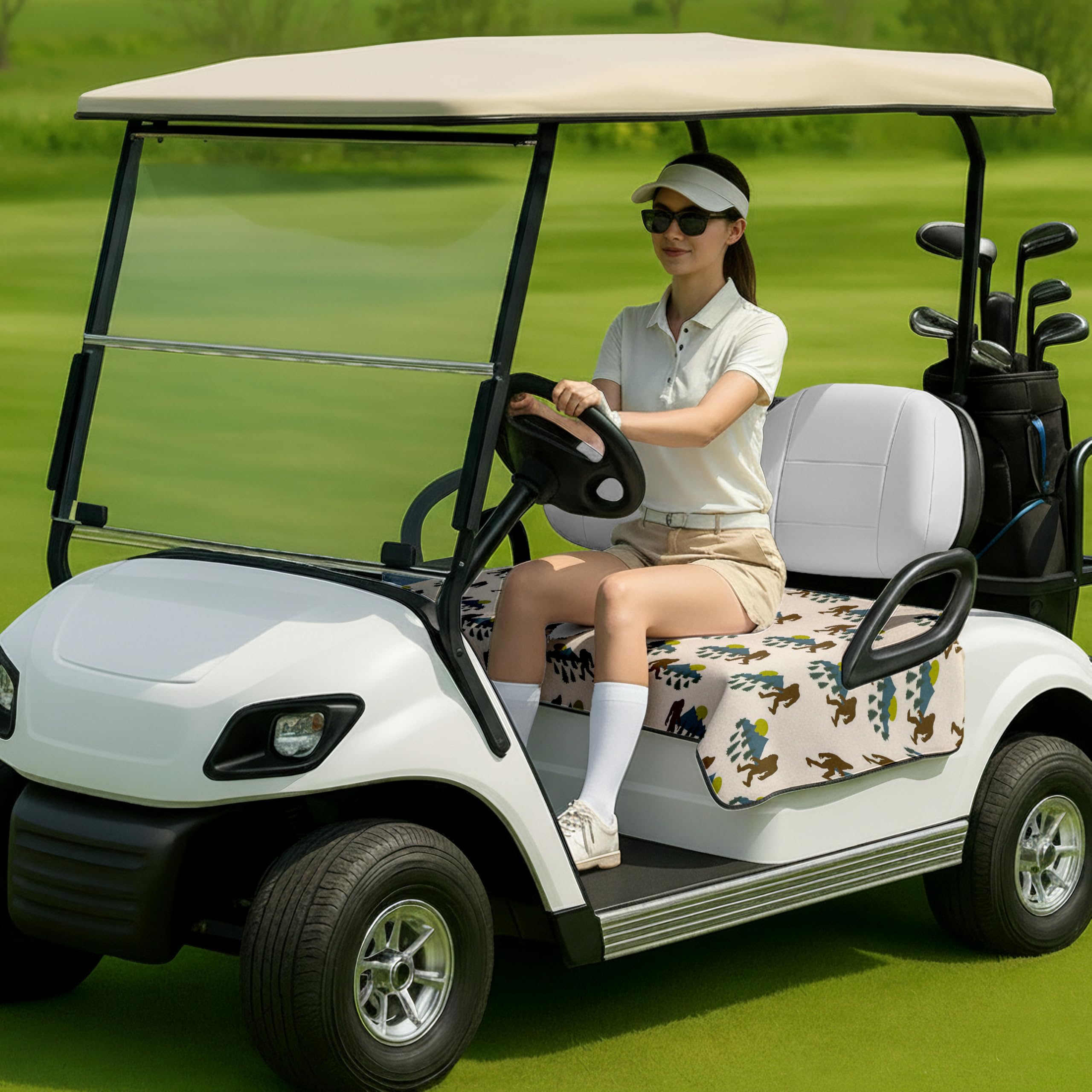 rywyyebsi Golf Cart Seat Covers,Golf Cart Seat Towel Blanket for Men Women Keeps Seat Comfortable and Clean,51"x 31",Golf CartAccessories for 2-Person Seats Decorations