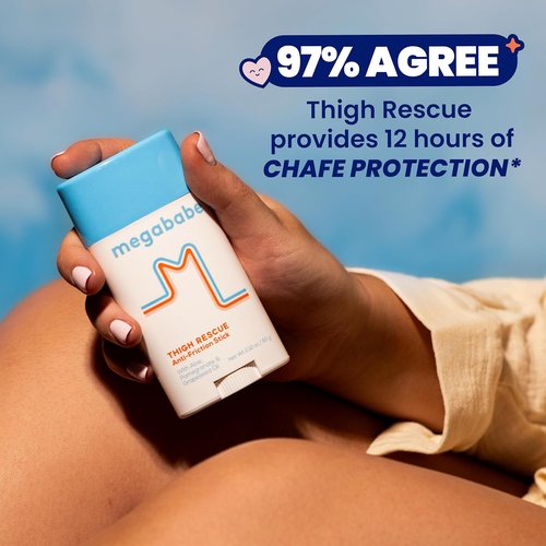 Megababe Thigh Rescue Anti-Chafe Stick - Prevent Skin Chafe & Irritation | Ideal for Thighs, Arms & Bra-Lines
