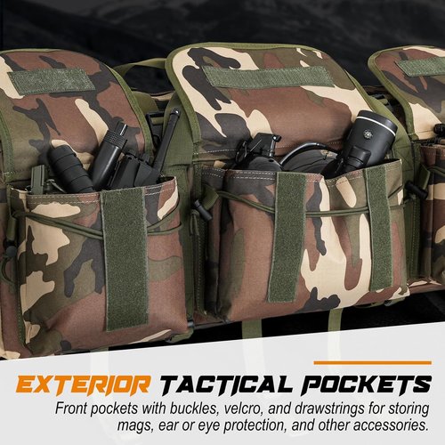 DULCE DOM Tactical Soft Padded Double Rifle Case - Heavy-Duty Gun Bag for 2 Rifles & Pistols | 36-48 Inch