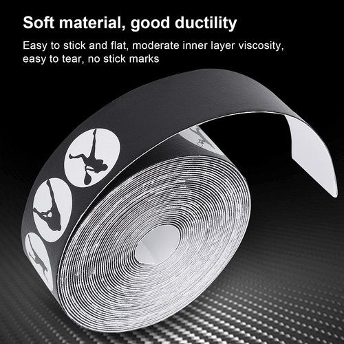 CUTULAMO Racket Tape,PU Material Tennis Racquet Guard,Non Slip Tennis Racket Tape,Lightweight Racket Protector,Racket Tape for Tennis Racket 5m/16.4ft (Black)