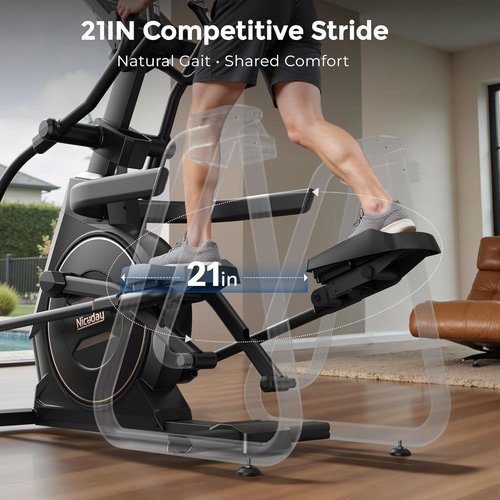 Niceday Elliptical Machine - Home Exercise Equipment with 20-Inch Stride & 32 Resistance Levels