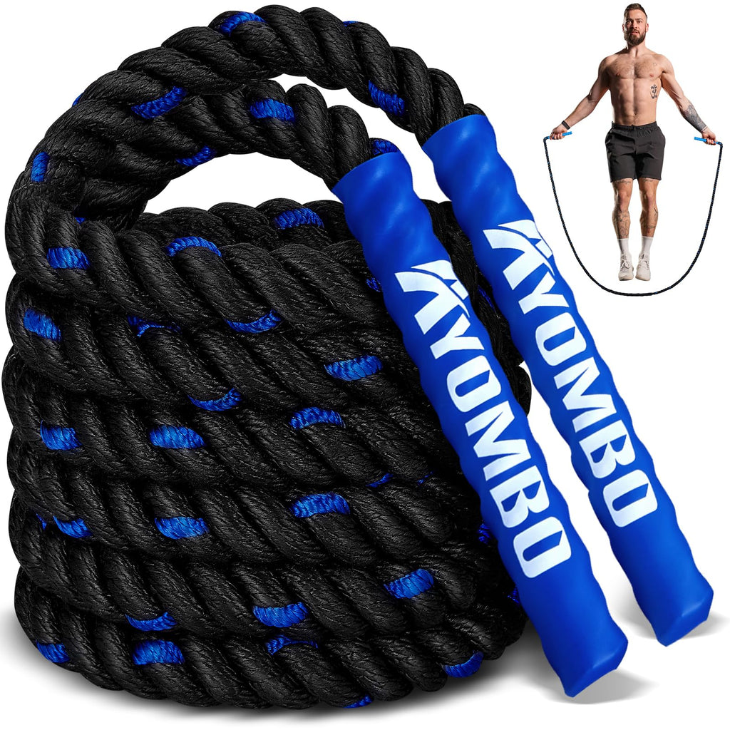 Ayombo Jump Rope, Weighted Jump Rope for Fitness, 1 lb Heavy Jump Ropes for Men Women, Battle Skipping Ropes for Exercise, Training Muscle Strength Speed Home Gym Workout Equipment
