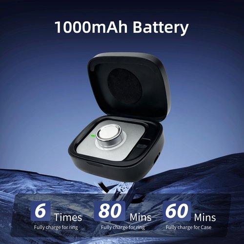finlusri Wireless Charging Case for Oura Ring gen 4 & gen 3 Charger, 1000mAh Portable Travel Charger Station Fits All-Sized Ring Gen 4 | Gen 3 (Official Charger NOT Included)