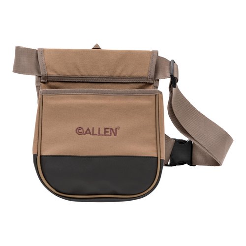 Allen Company Shotgun Shell Pouch with Belt - Clay Trap Skeet Shooting Bag, 2 Box Capacity Shell Holder for Hunting Range Practice - Tan