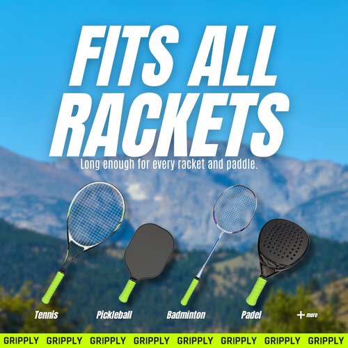 GRIPPLY Wacky Tacky Tennis Overgrips – 12 Pack Ultra Sticky, Non-Slip, Sweat-Proof Racquet Grip Tape Control – (12 Pack White)