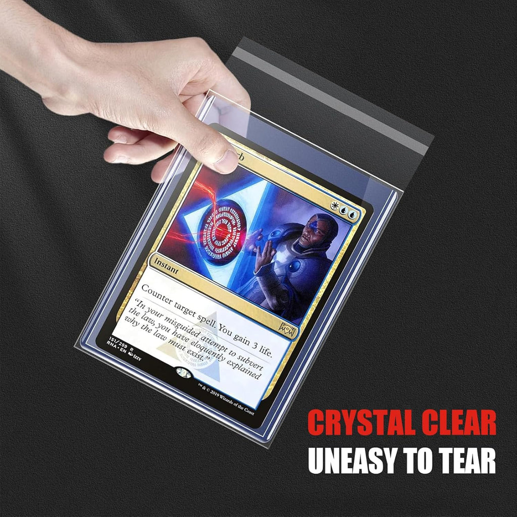 Triple Protections 300ct Card Sleeves - Premium Hard Plastic TopLoads & Resealable Penny Sleeves | 3"x4" Sports Trading Card Holder