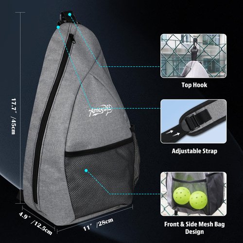 Amoswiz Pickleball Paddles Set of 4, Black Pickleball Rackets with 4 Pickleball Balls & a Backpack, Pickleball Gifts for Men & Women