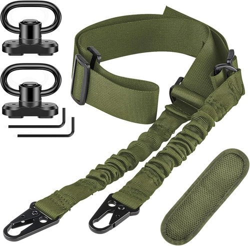 CVLIFE Two Point Rifle Sling - Adjustable Length with Removable Shoulder Pad & 2 Pack Swivels