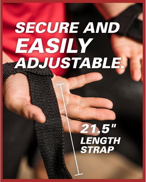 Harbinger Padded Cotton Lifting Straps - NeoTek Cushioned Wrist Support | 21.5" Length, 1.5" Width Pair for Weightlifting