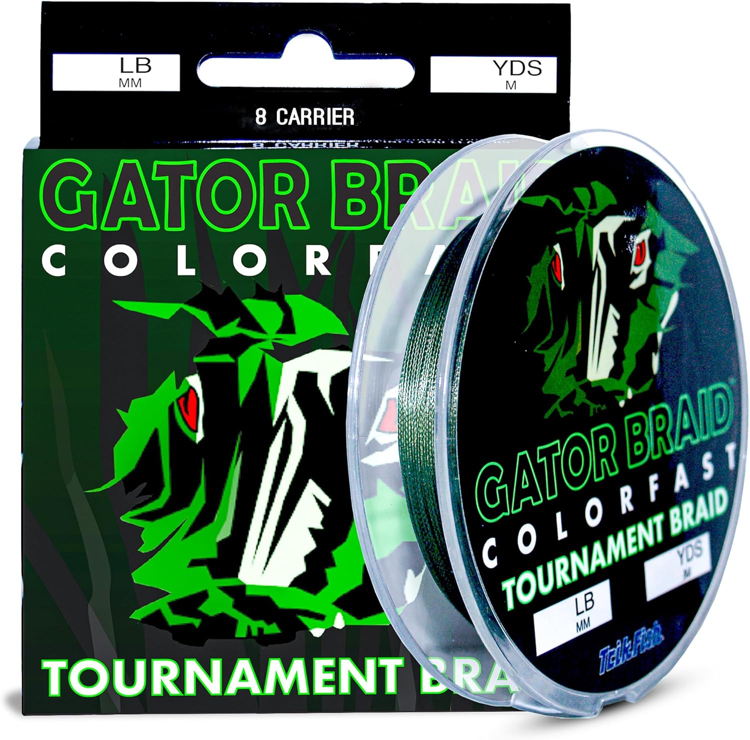 TrikFish Gator Braid Fishing Line - No Fade Swamp Green - Strong & Smooth Casting - 10-100 lb Test