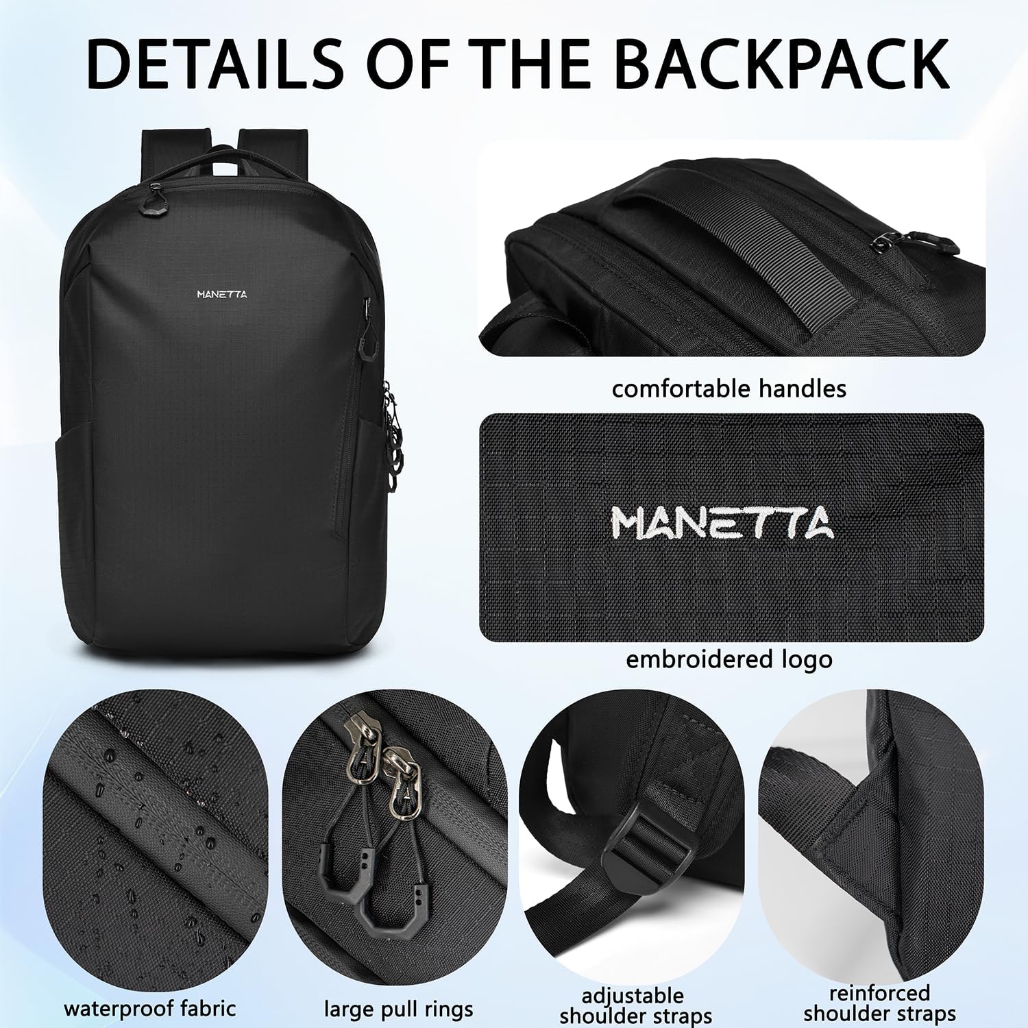Skiennix Laptop Backpack - Minimalist, Abrasion & Water Resistant, 25L Lightweight Daypack for Work & Leisure