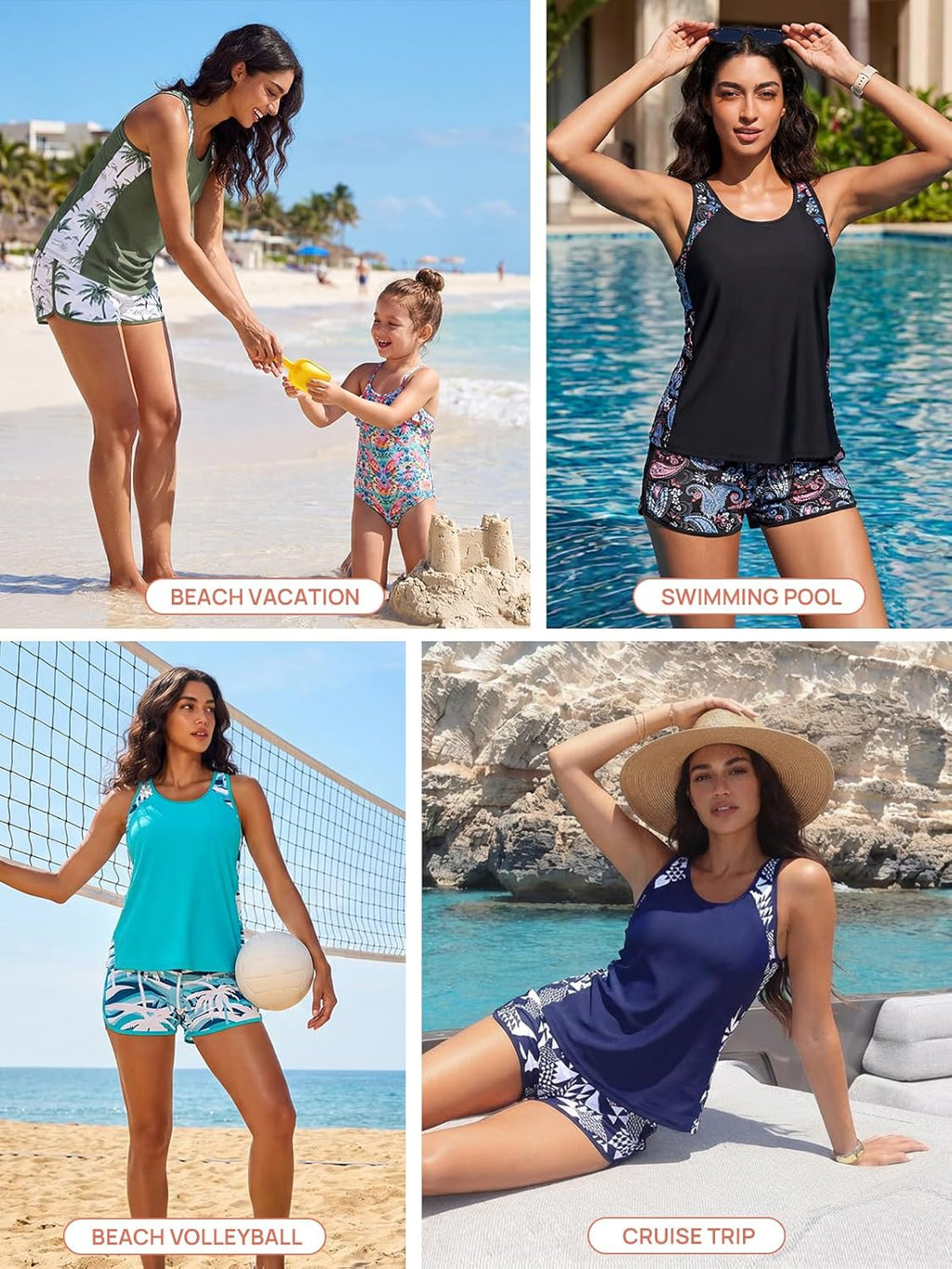 Summer Mae Tankini Swimsuit - Tummy Control Two-Piece with Sporty Pockets | Women's Bathing Suit