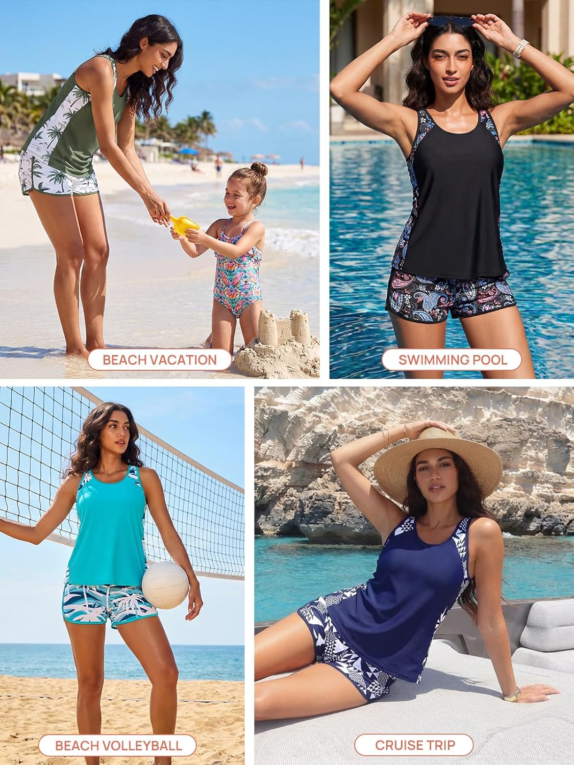 Summer Mae Tankini Swimsuit - Tummy Control Two-Piece with Sporty Pockets | Women's Bathing Suit