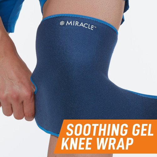 Miracle Knee Relief Gel-Infused Compression Wrap for 360-Degree Knee Support for Women & Men, Comfortable & Form Fitting Knee Wrap with Ultra-Soothing Cooling Gel, Designed for Cold & Hot Relief