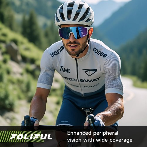Foliful 3 Pack Polarized Sunglasses for Men Women, Sports Mens Sunglasses with UV400 Protection for Baseball Cycling Running, Gray/Ice Blue/Red