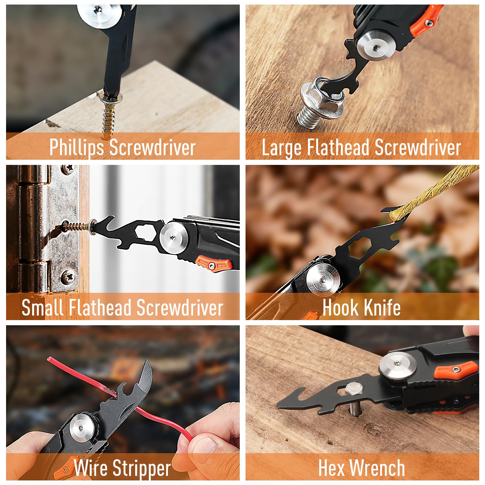 ZOOI Fathers Day Mens Gifts for Husband Dad, Gifts for Men Dad, Pocket Multitool, EDC Gear, Fathers Day Dad Gifts from Daughter Son Wife, Gifts for Him Boyfriend, Pocket Tools for Fishing Camping Gear