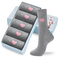 Corlap Women's Cute Cotton Crew Athletic Running Socks - Ankle High, Novelty Fun Heart Design 5-Pairs (Gift Box)