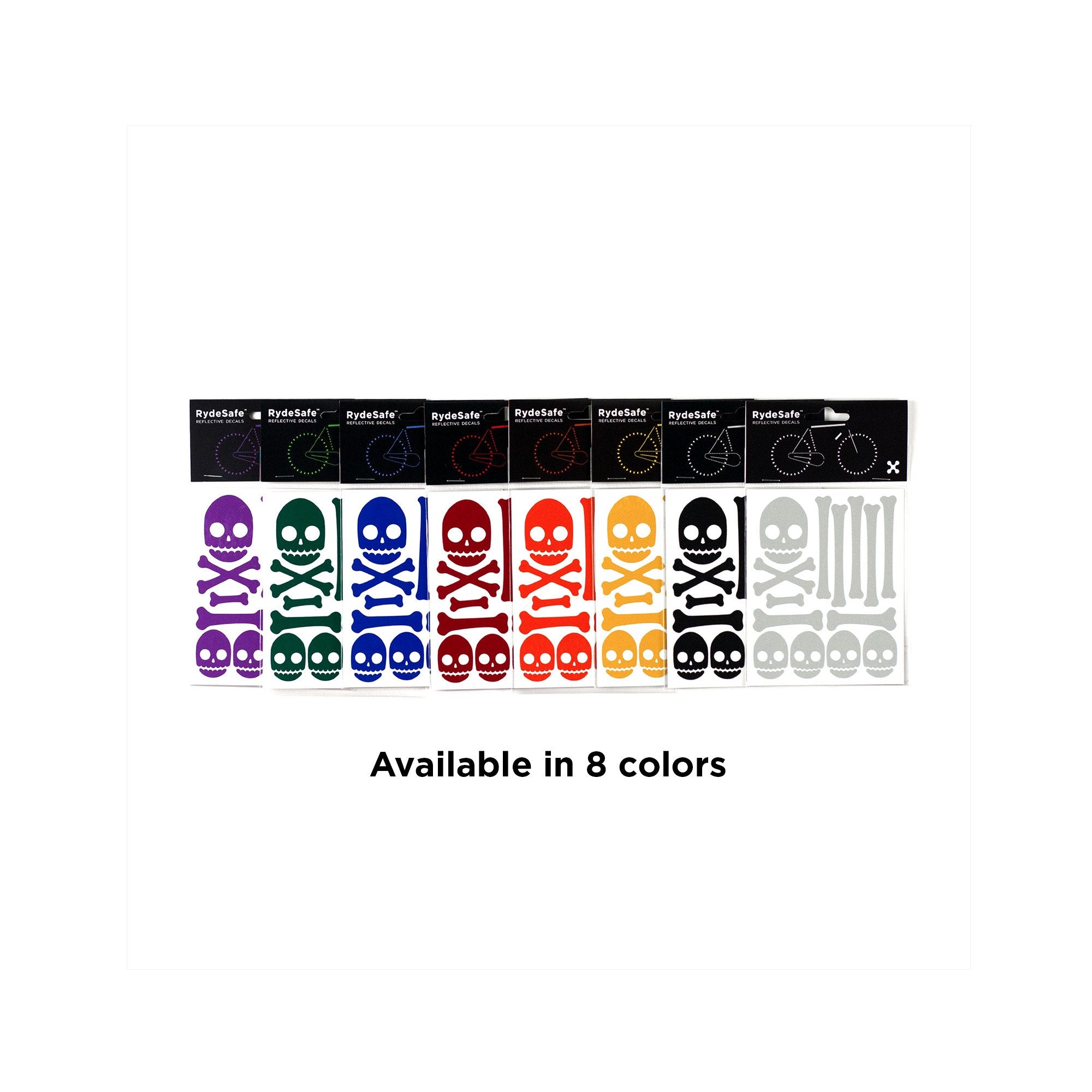 RydeSafe Reflective Decals Skull & Bones Kit, Black