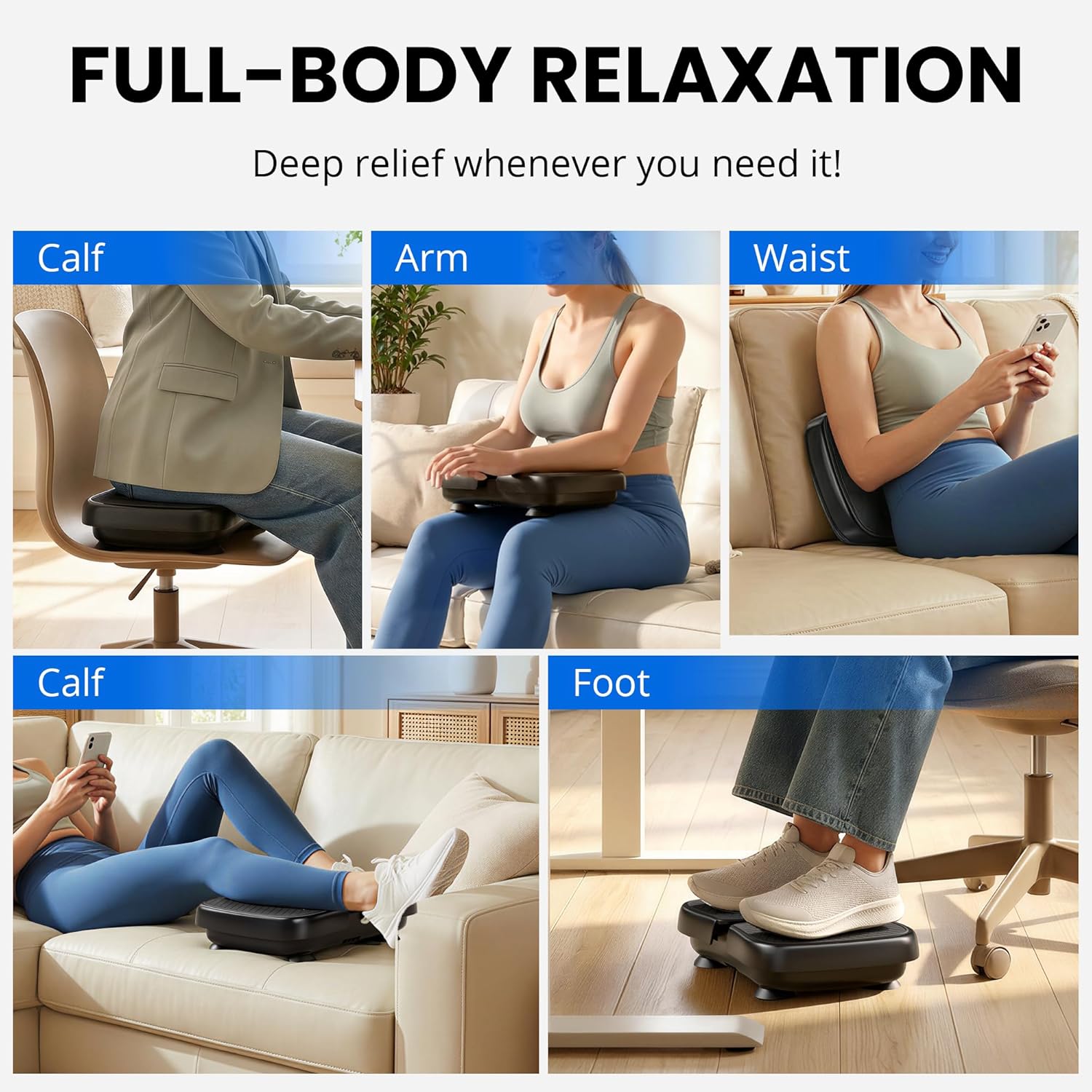 Skiennix Mini Vibration Plate Machine - Portable Quiet Percussion Massager for Legs & Waist