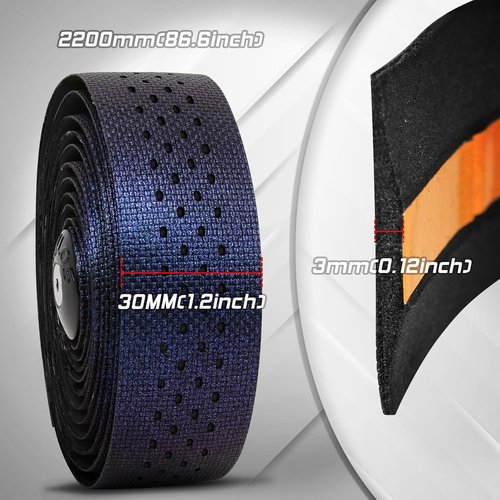 BUCKLOS Silicone Bike Handlebar Tape - Comfortable EVA Grip for Road Bikes | 2 Pcs Aurora-Black