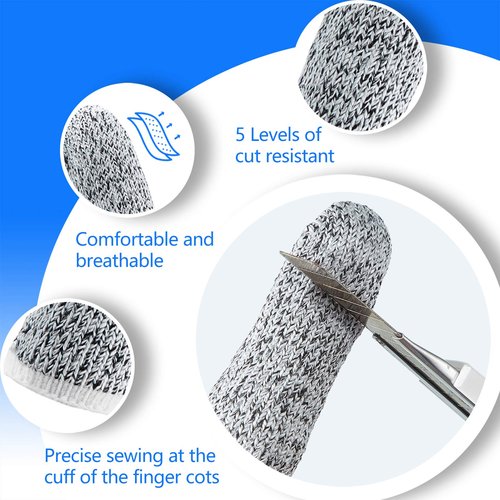 Honoson 60 Pieces Cut Resistant Finger Cots Protection Reusable Finger Thumb Protector Gloves for Kitchen Sculpture Work (2.4 Inch)