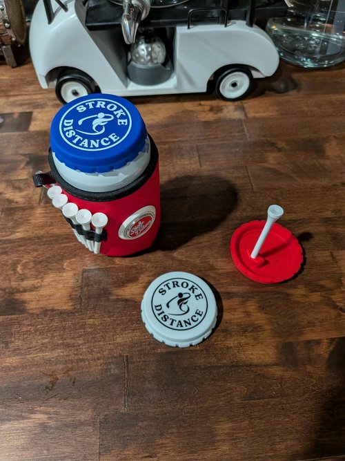 Can Cap Tee 3 Pack – Beverage Sealing Can Cover and Variable Height Golf Tee Combo – Red, White & Blue Patriotic Set