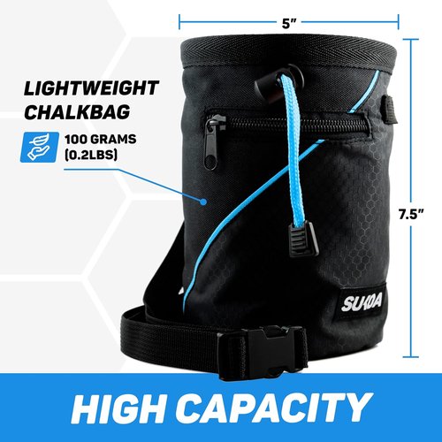 Chalk Bag for Rock Climbing by [Brand Name] - Quick-Clip Belt & Large Pockets | Ideal for Gym, Bouldering & Disc Golf