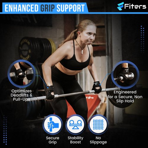 Fiters Workout Gloves with Lifting Straps (Medium)