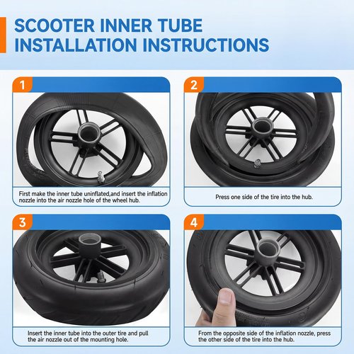 NAIXTYRE(2 Pack)10x2.125 Electric Scooter Inner Tubes, Thickened 2.0mm Butyl Rubber Replacement Tires with Extended Valve Compatible with Segway Ninebot F20 F25 F30 F40 and 10 Inch Scooters