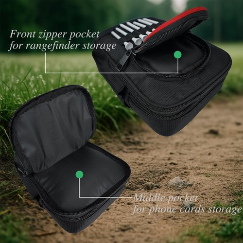 Golf Valuables Pouch for Men – Water-Resistant Organizer Bag with Clip, Golf Accessories Storage Case for Keys, Phone, Wallet