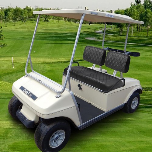 LEAPGOMAX Club Car DS Pre-2000 Golf Cart Seat Cover Thick Premium Marine Leather Made with Custom Diamond Stripe Soft Comfortable/Anti-Scratch/Anti-Fading/NO Stapler Required