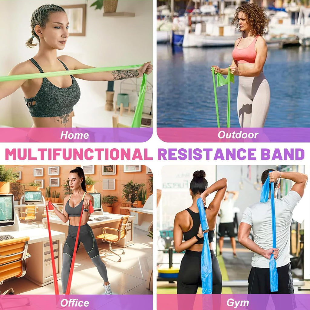 Skiennix Resistance Bands - Professional Elastic Stretch Bands for Yoga & Strength Training | 5 Pcs Set