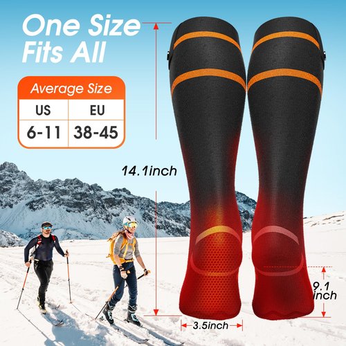 Heated Socks for Men Women with Smart APP Control Upgraded 8500mAH*2 Rechargeable Heated Socks Up to 12 Hours, Washable Electric Heated Socks for Skiing Hunting Camping Hiking Cycling