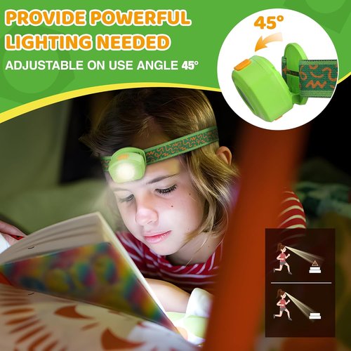 EverBrite LED Headlamp - Rechargeable Kids Headlamp with RGB Mode | Adjustable Headband for Camping & Halloween
