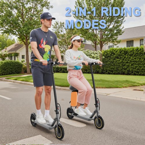 Electric Scooter for Adults - Dual Suspension, 350W/500W Motor, 19/22 MPH, 23-31 Miles Range, 8.5"/10" Tires