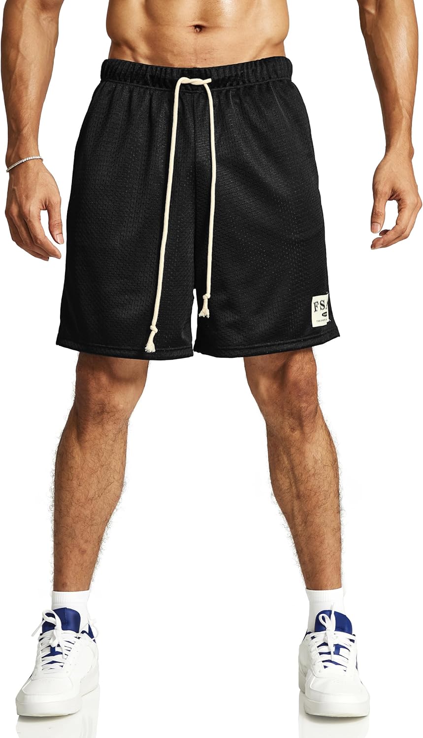 Ouber Men's Gym Shorts - Mesh Dry Fit Performance with Pockets for Basketball Workouts