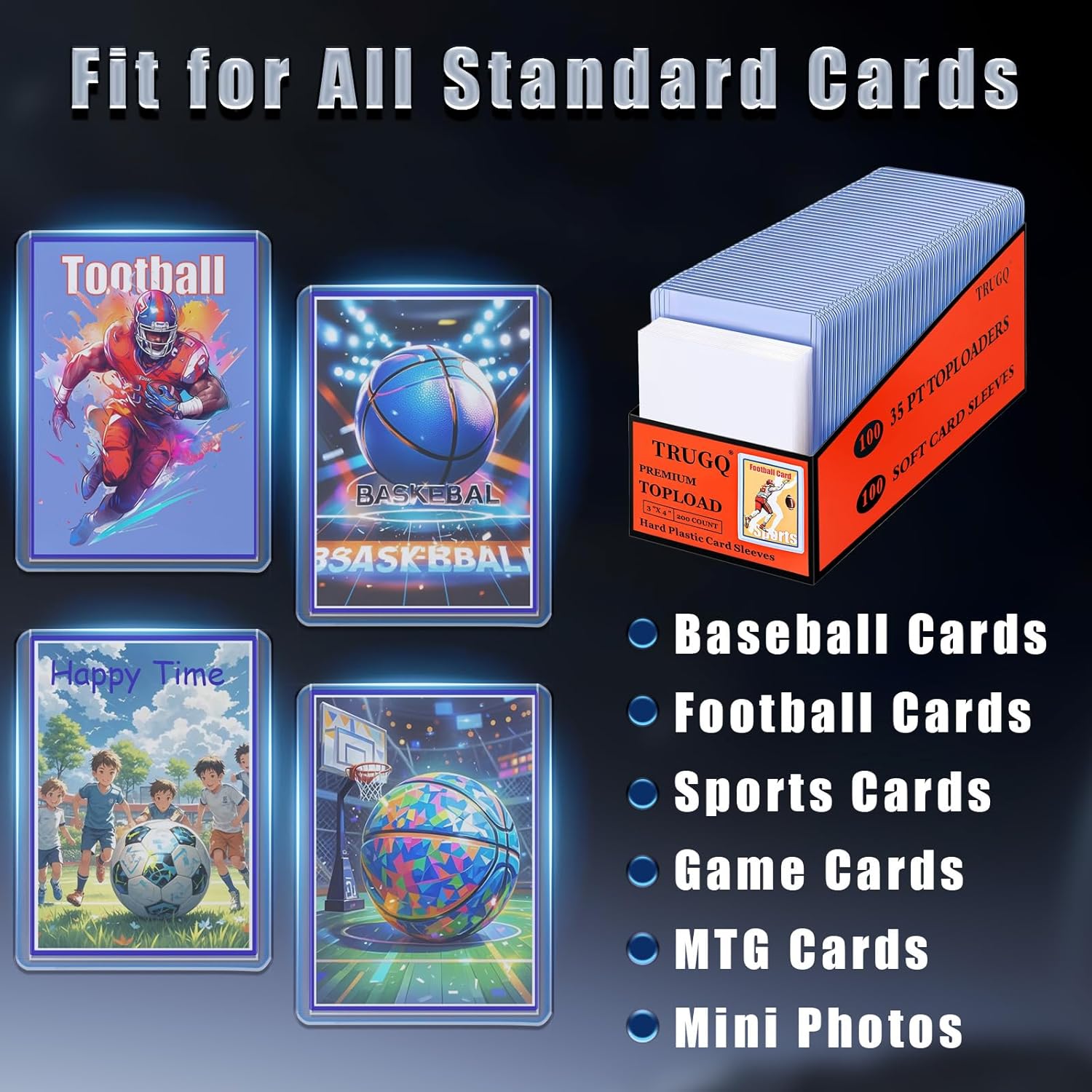 Skiennix Card Sleeve Combo - 200 Hard Plastic & 200 Soft Sleeves with Toploader Binder & 20 Holders